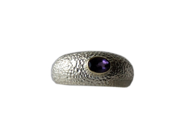 Ring Silber Gold Aamethyst 004